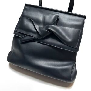 Circus by Sam Edelman Casey Bow Convertible Flap Backpack Black Vegan Leather